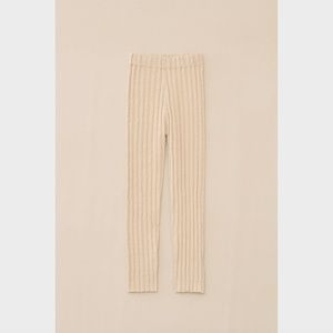 Lauren Manoogian Cotton Knit Rib Pants in Sandstone Cream M